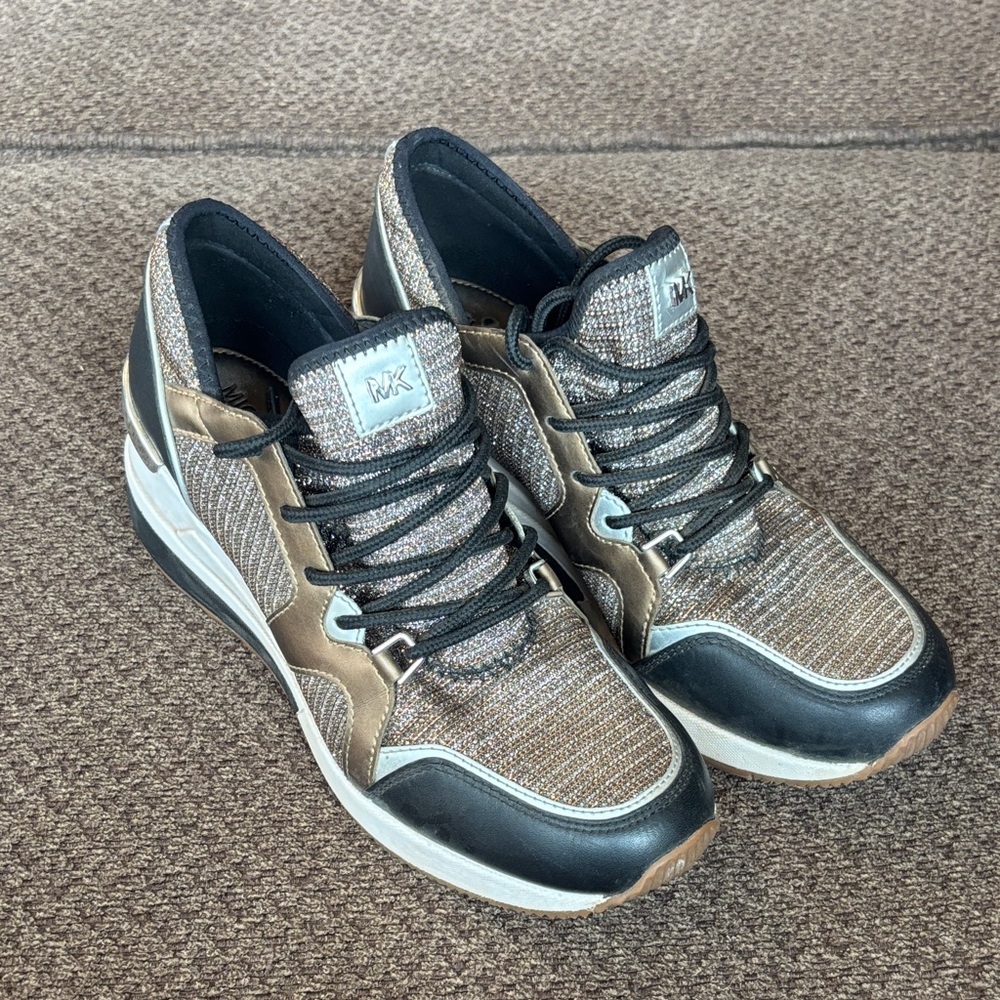 Michael Kors Women’s Black and Gold Sneakers